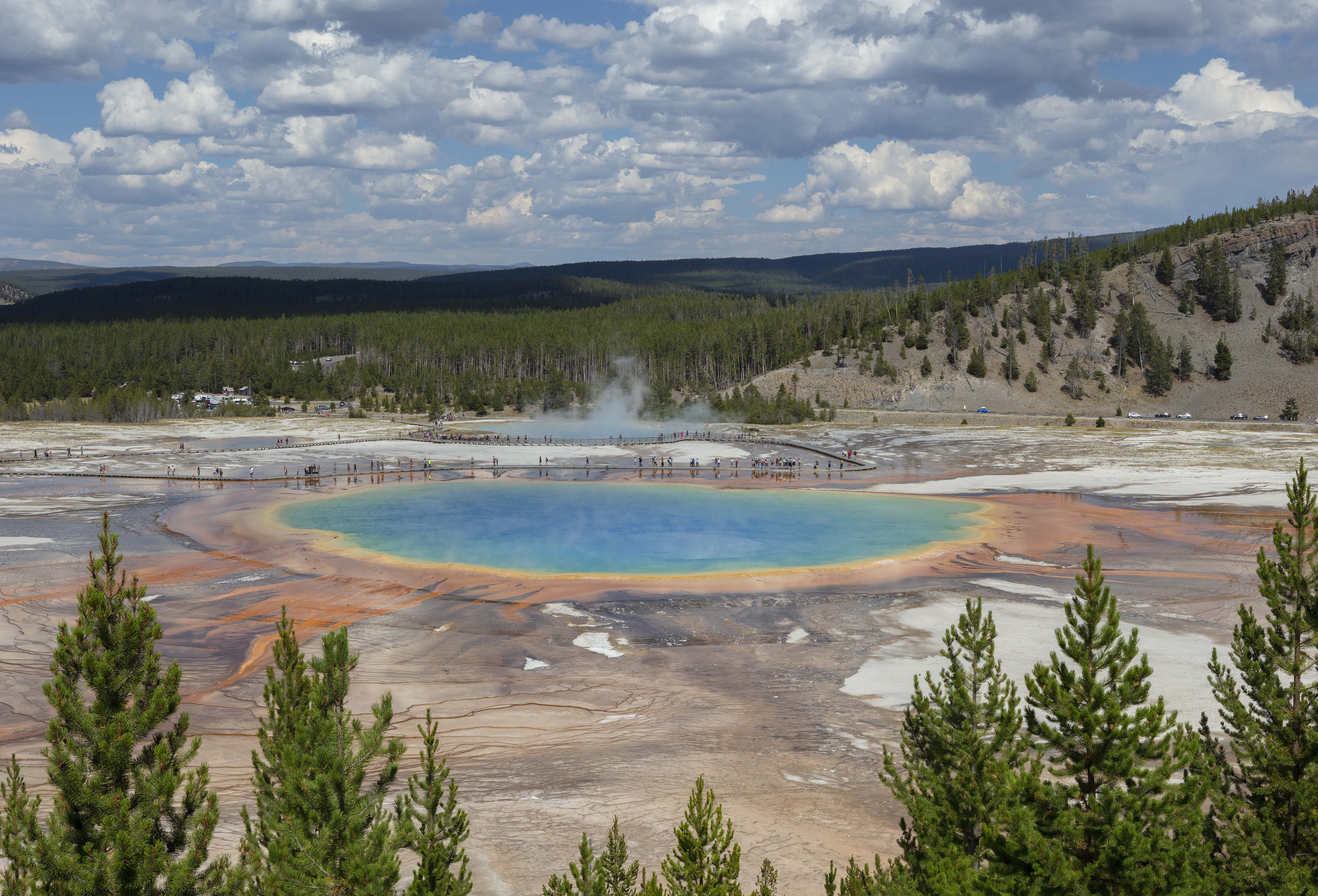 Grand Prismatic Stream from hills