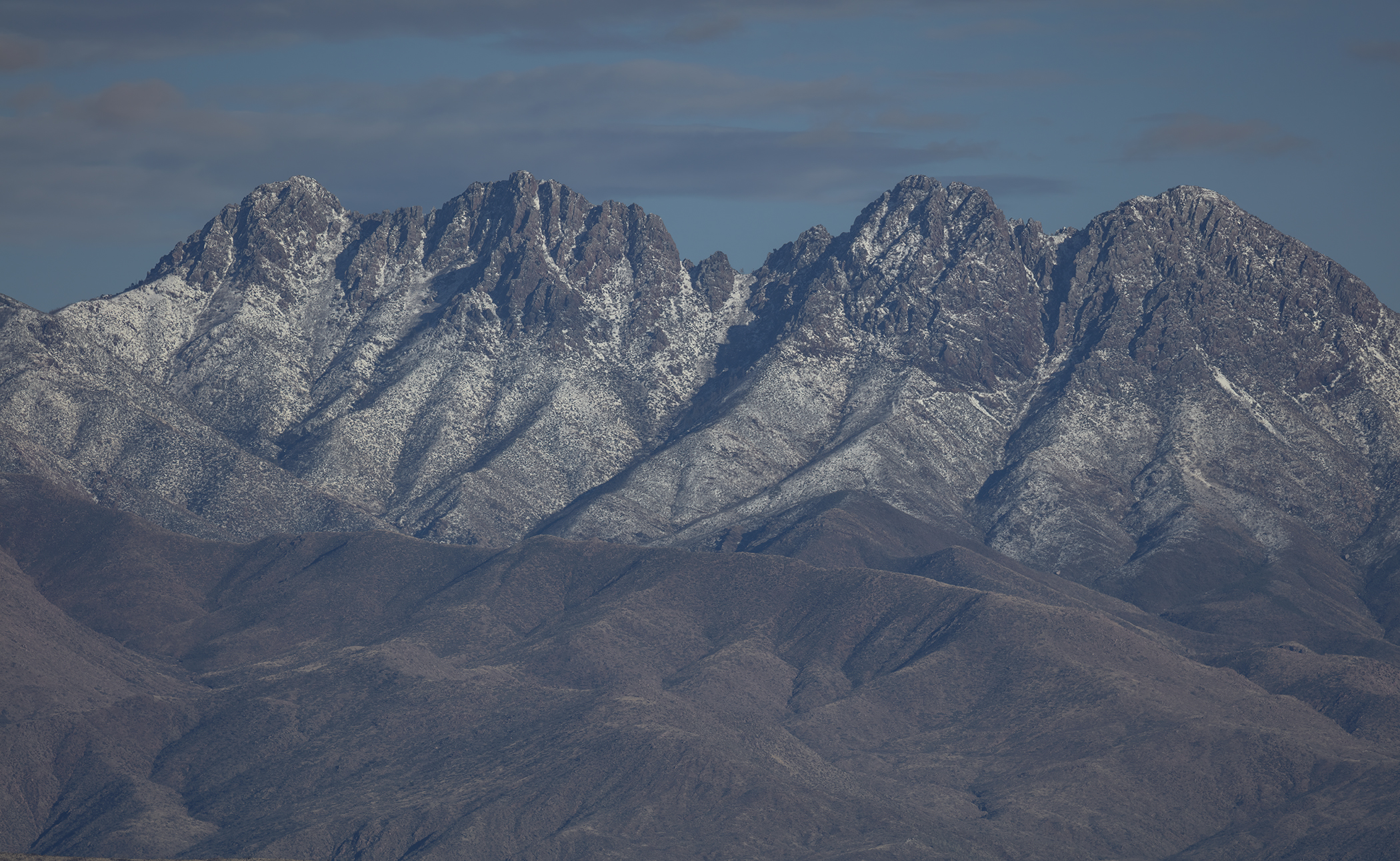 Snow capped Four Peaks