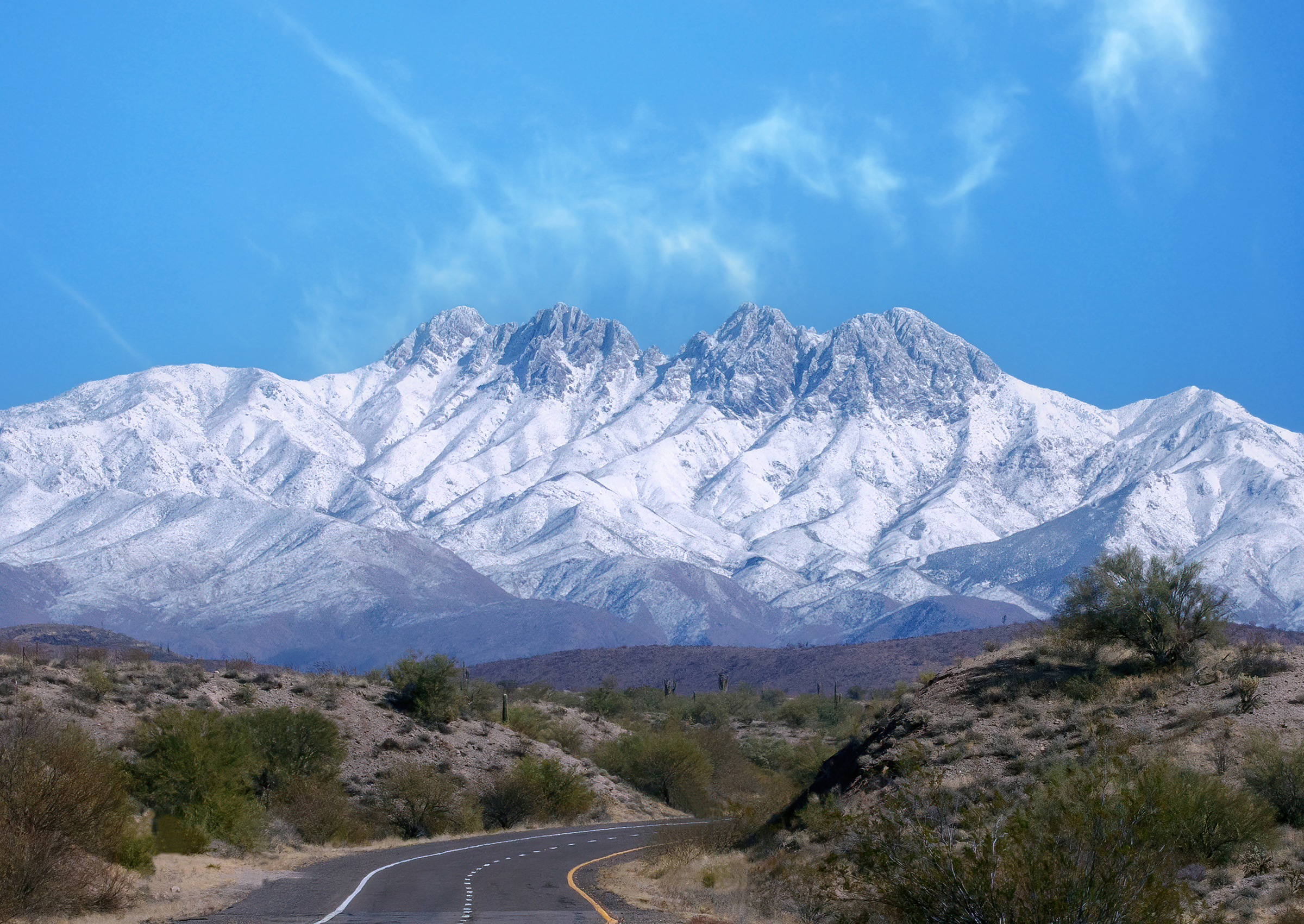 The road to Four Peaks